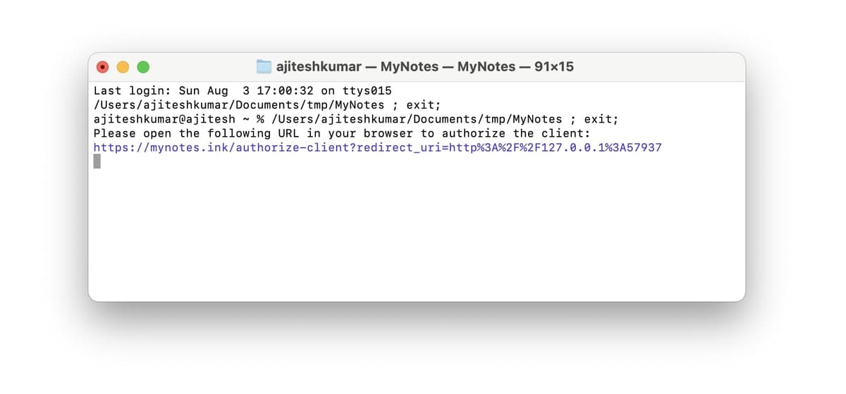macOS permission dialog for Apple Notes access
